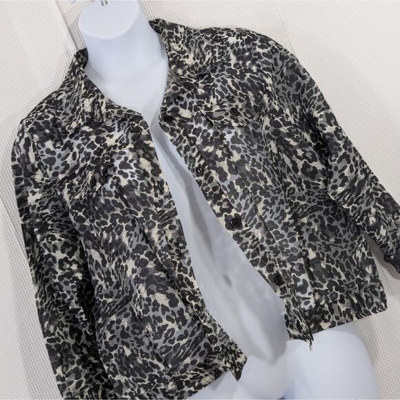 NWOT! NOTATIONS WOMAN! LINEN+! BLACK,TAN SHEER NET JEAN JACKET STYLE TOO! SZ 1X - Picture 10 of 10